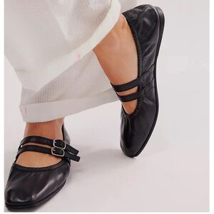 Free  people Gemini ballet women Black flat mary jane Shoes size 8 used